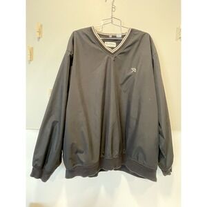Men's Arnold Palmer Golf V-Neck Light weight Pullover Jacket Sweater Black Large